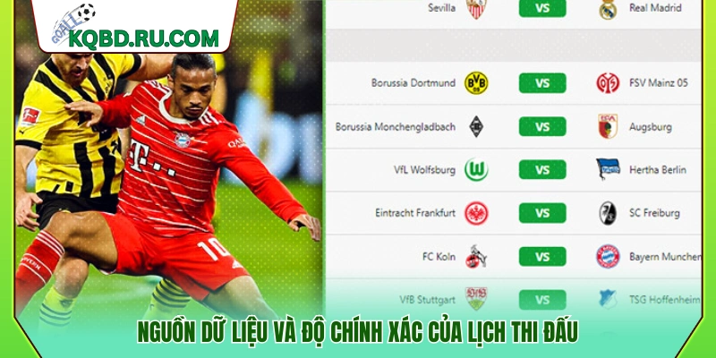 Nguồn cung cấp dữ liệu lịch thi đấu và mức độ chính xác